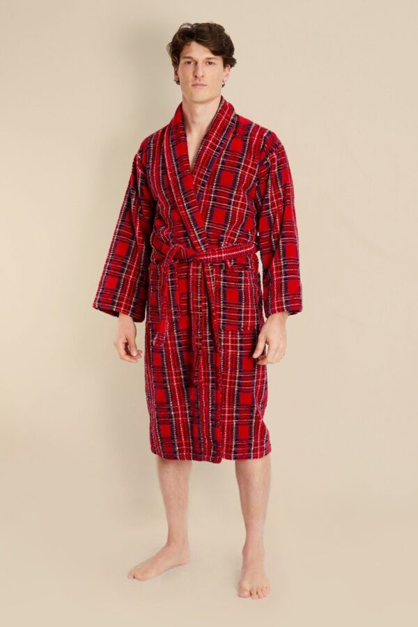 Bown of London Highland Red Check Men's Dressing Gown