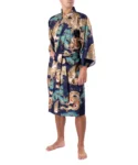 Navy & Gold Dragon & Eagle Men's Happi Kimono