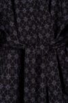 Men's Kimono Black Argyle Print - Fabric Detail