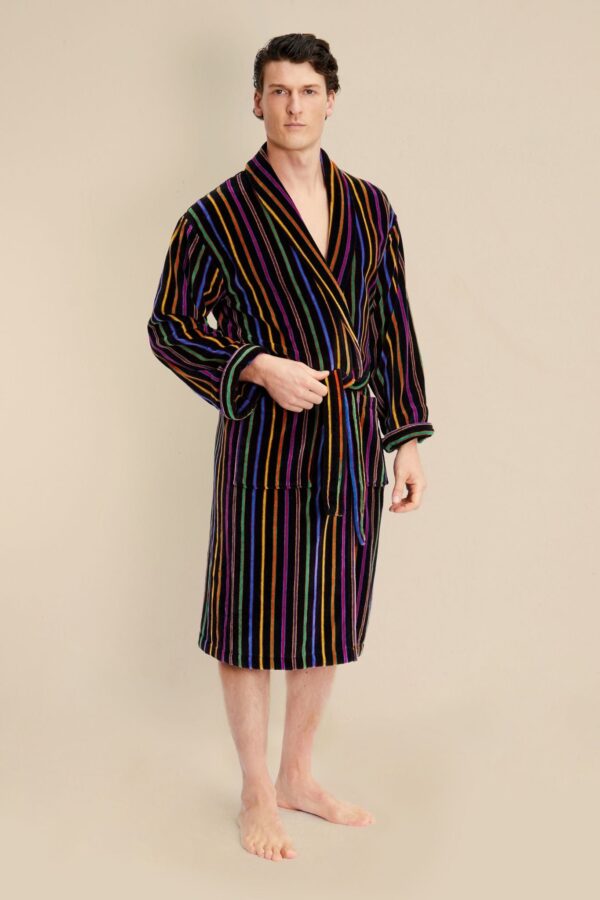 Bown of London - Mozart Stripe Men's Velour Dressing Gown