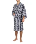 Navy Autumn Moon Men's Happi Kimono