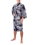 Navy Carp Men's Happi Kimono