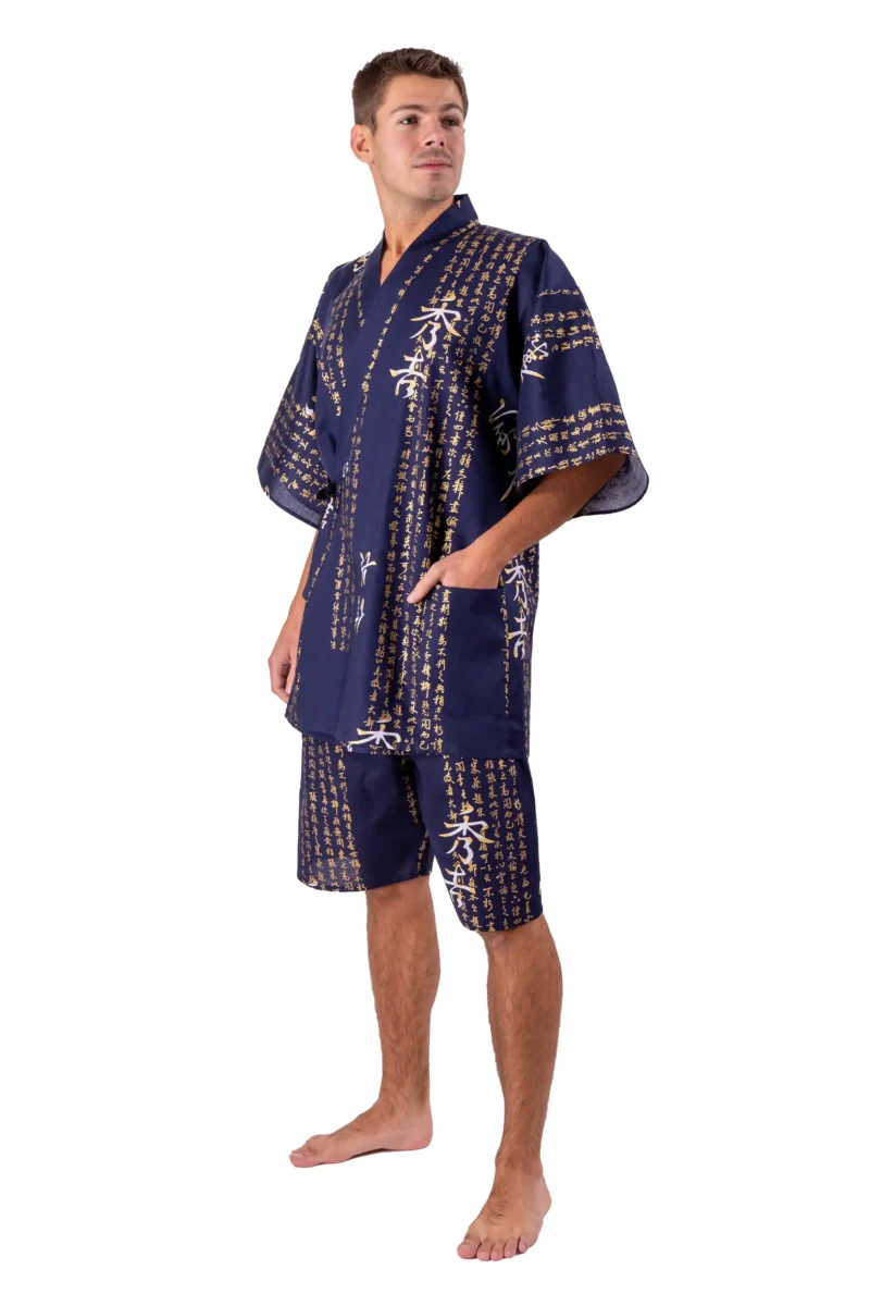 Navy General Hideyoshi Men's Jinbei Pyjamas