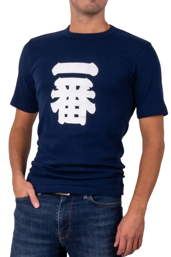 Men's Navy T-Shirt with White Ichiban Kanji