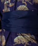 Navy obi belt fabric detail
