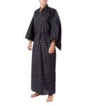 Schwarzer Argyle Herren Yukata Kimono